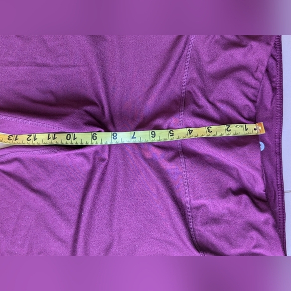 Velocity Womens activewear leggings ankle polyester spandex red wine lightweight - Picture 12 of 13